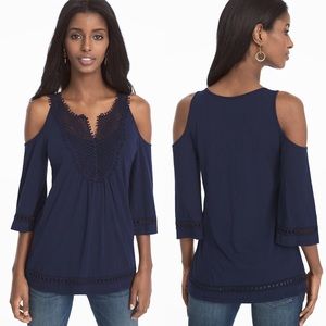 NWOT White House Black Market Cold Shoulder Top